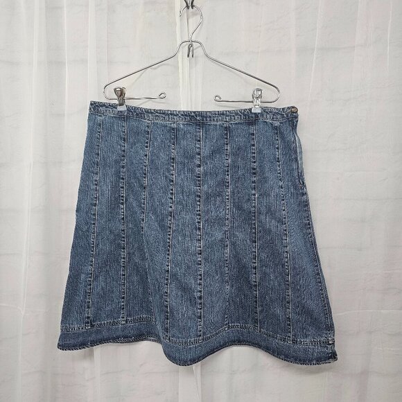 Sonoma Dresses & Skirts - Sonoma Blue Denim Paneled A-Line Skirt Rustic Y2K Boho 14